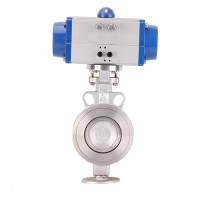 Pneumatic valve D672F-16P pneumatic stainless steel high performance butterfly valve