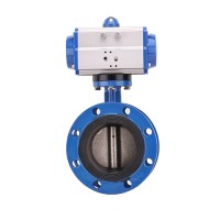 Pneumatic flange butterfly valve D641X-10/16Q  Valve Automatic Control Product accuracy is accurate