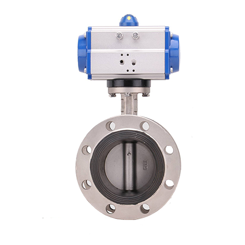 Pneumatic Stainless Steel Flanged Butterfly Valve D641x-10P/16P  the adjustable range is wide