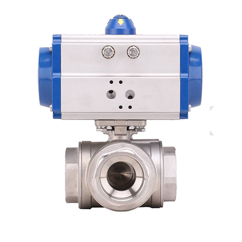 Pneumatic threaded three-way ball valve Q614F/Q615F-16P Reliable and stable and efficient performance