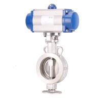 Pneumatic valve D672F-16P pneumatic stainless steel high performance butterfly valve