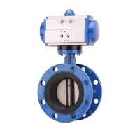 Pneumatic flange butterfly valve D641X-10/16Q  Valve Automatic Control Product accuracy is accurate