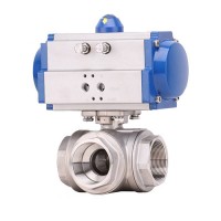 Pneumatic threaded three-way ball valve Q614F/Q615F-16P Reliable and stable and efficient performance