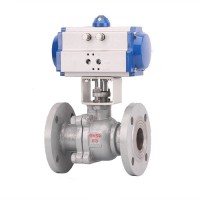 Pneumatic cast steel ball valve the flow characteristic accuracy is high and the adjustable range is wide