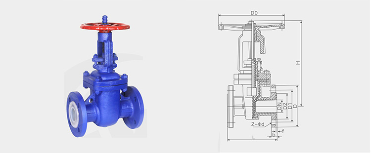 Dimensional drawing of gate valve part: