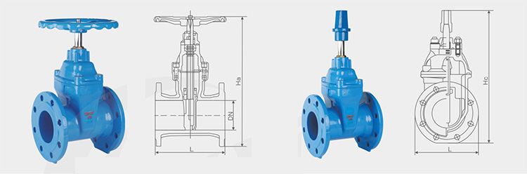 Dimensional drawing of gate valve part: