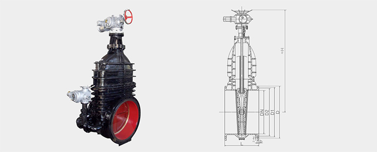 Dimensional drawing of gate valve part: